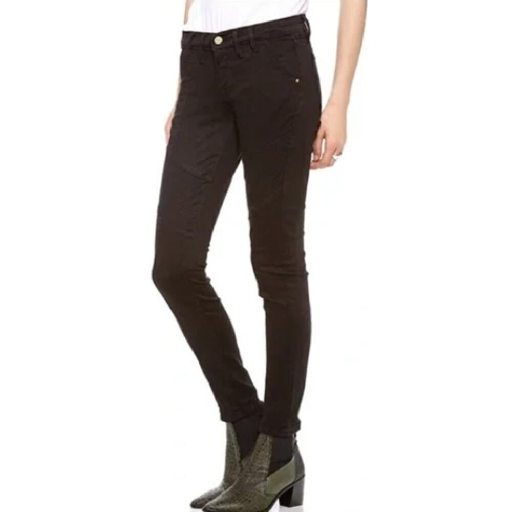 Frame Le Skinny Skinny Jeans Women's 24 Faded Black Biker Moto Low Rise NWOT